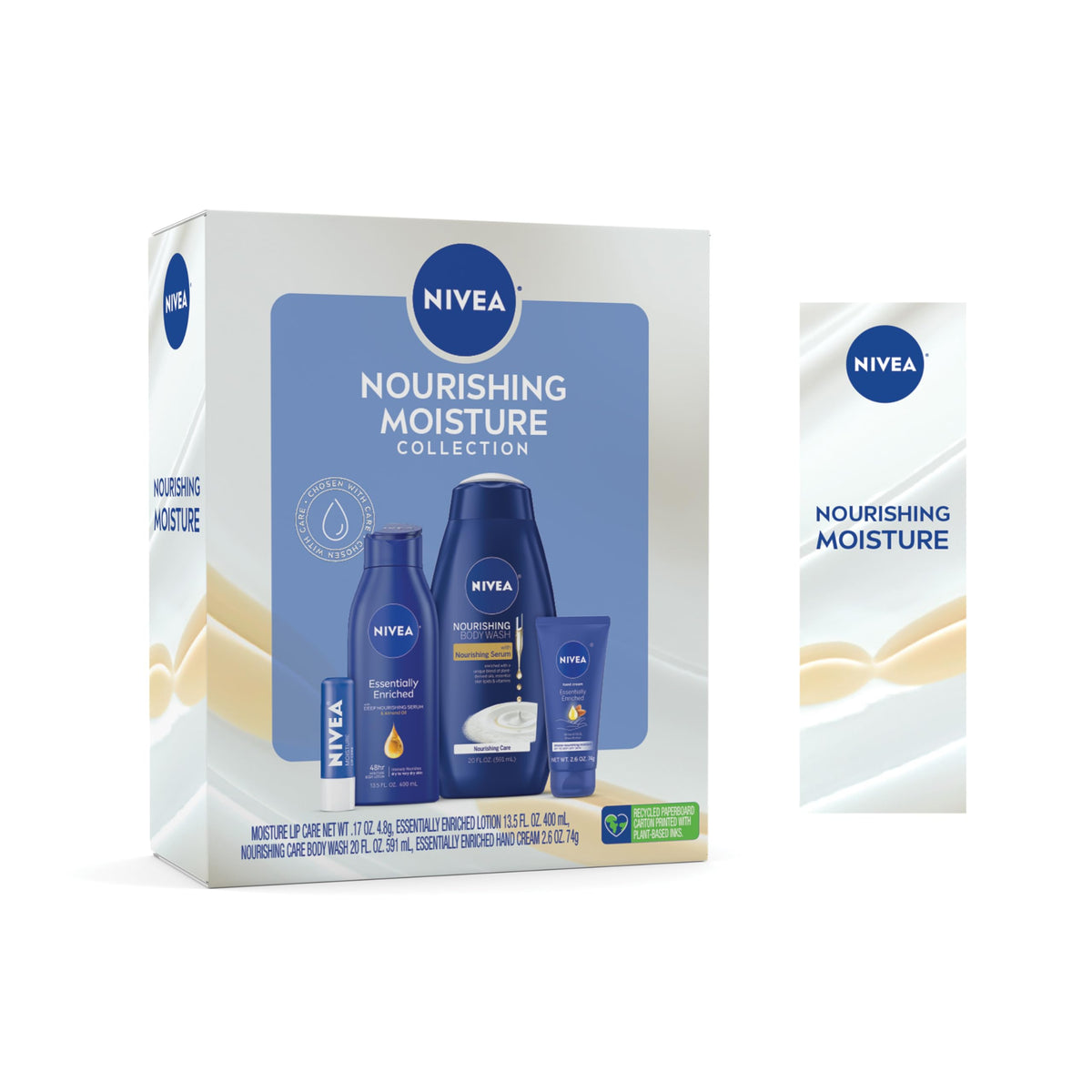 NIVEA front of package set showing all four products and gift-ready presentation