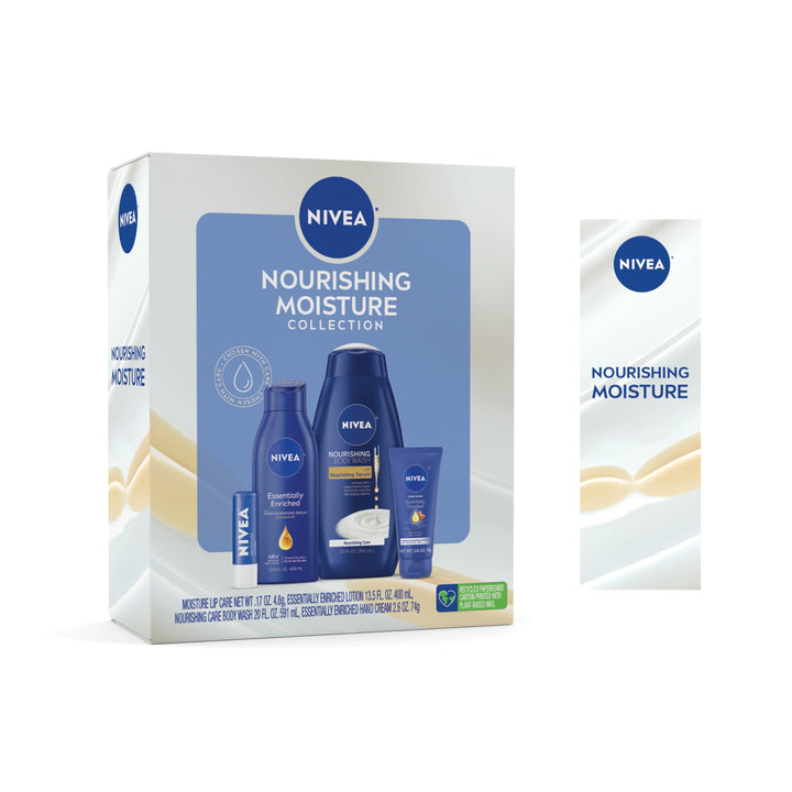 NIVEA front of package set showing all four products and gift-ready presentation