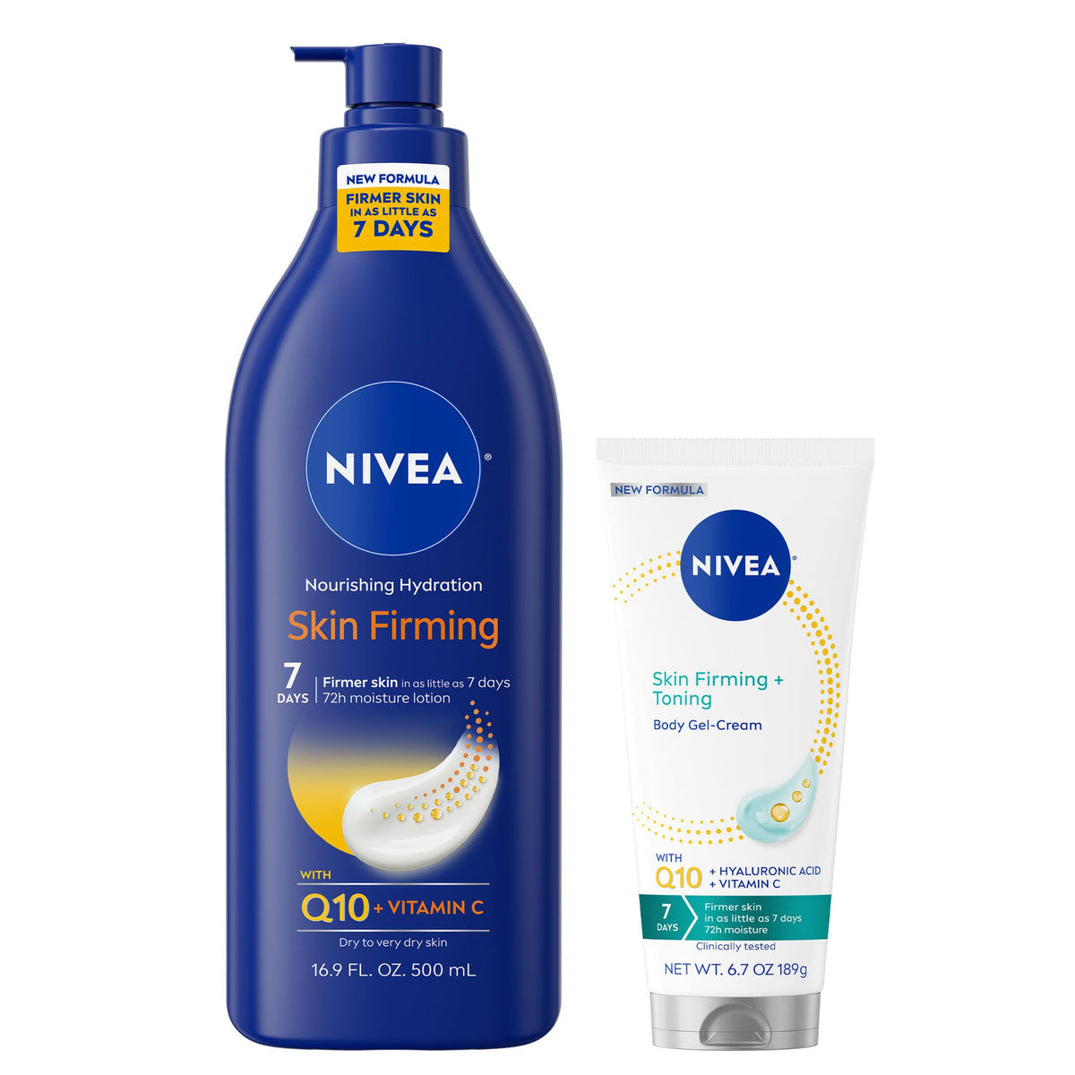 NIVEA front packaging showing lotion and gel for coordinated skin care
