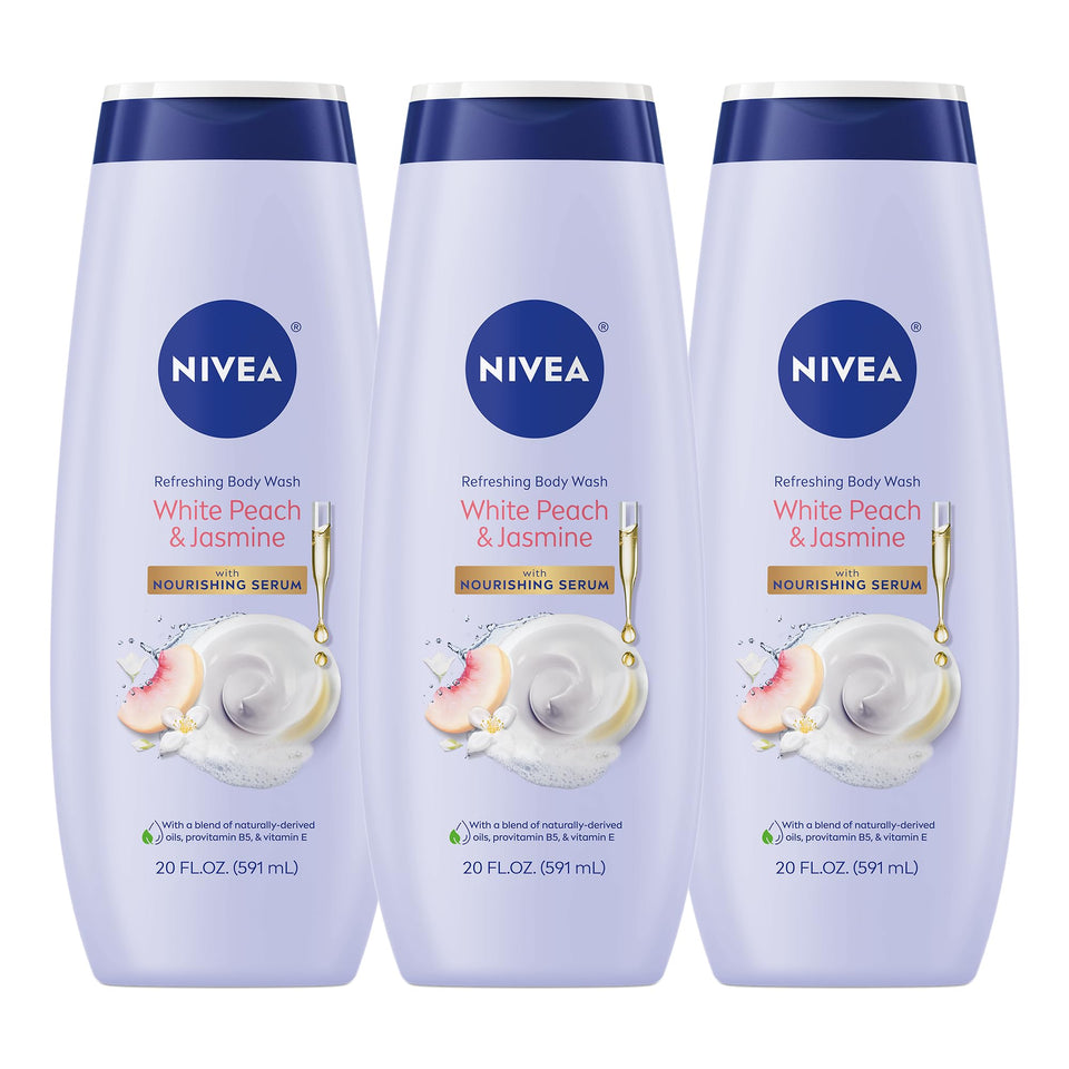 NIVEA front packaging showing white peach and jasmine scent and benefits
