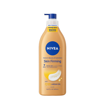 NIVEA front pump bottle showing product and convenient dispenser for easy use
