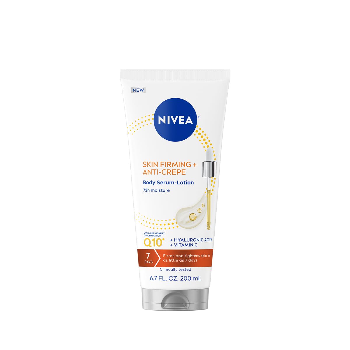 NIVEA front tube of serum-lotion showing branding and size for quick ID and benefit