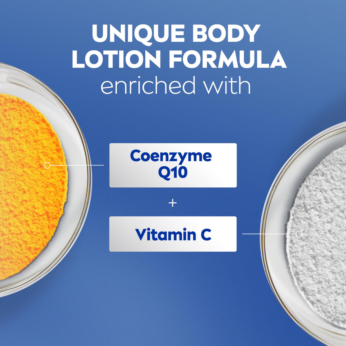 NIVEA ingredients label emphasizing Q10 and Vitamin C benefits