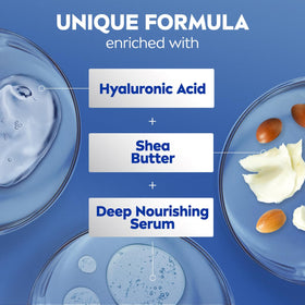 NIVEA label close-up showing dermatologically tested and ingredient details