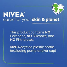 NIVEA bottle on bathroom counter styled for daily routine convenience benefit