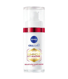 NIVEA Cellular Luminous630 front packaging showing 30 ml bottle and label, clear benefit of visible spot reduction