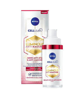 Person applying NIVEA Cellular Luminous630 serum to cheek, demonstrating layering under moisturizer for brighter skin
