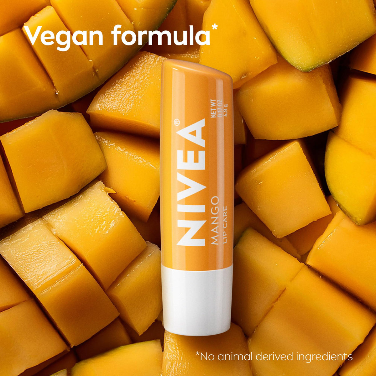 NIVEA mango lip balm inside travel bag ready for on-the-go hydration