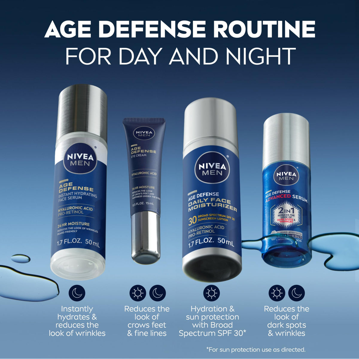 NIVEA MEN used in a morning routine showing protective hydration