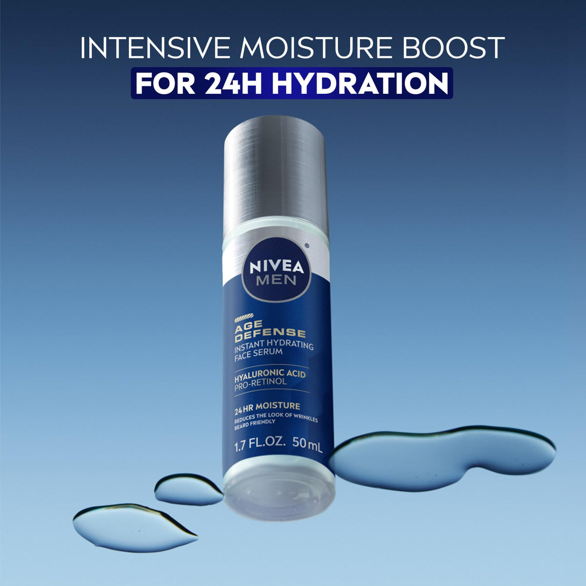 NIVEA MEN pump dispenser detail for controlled serum application and hygiene