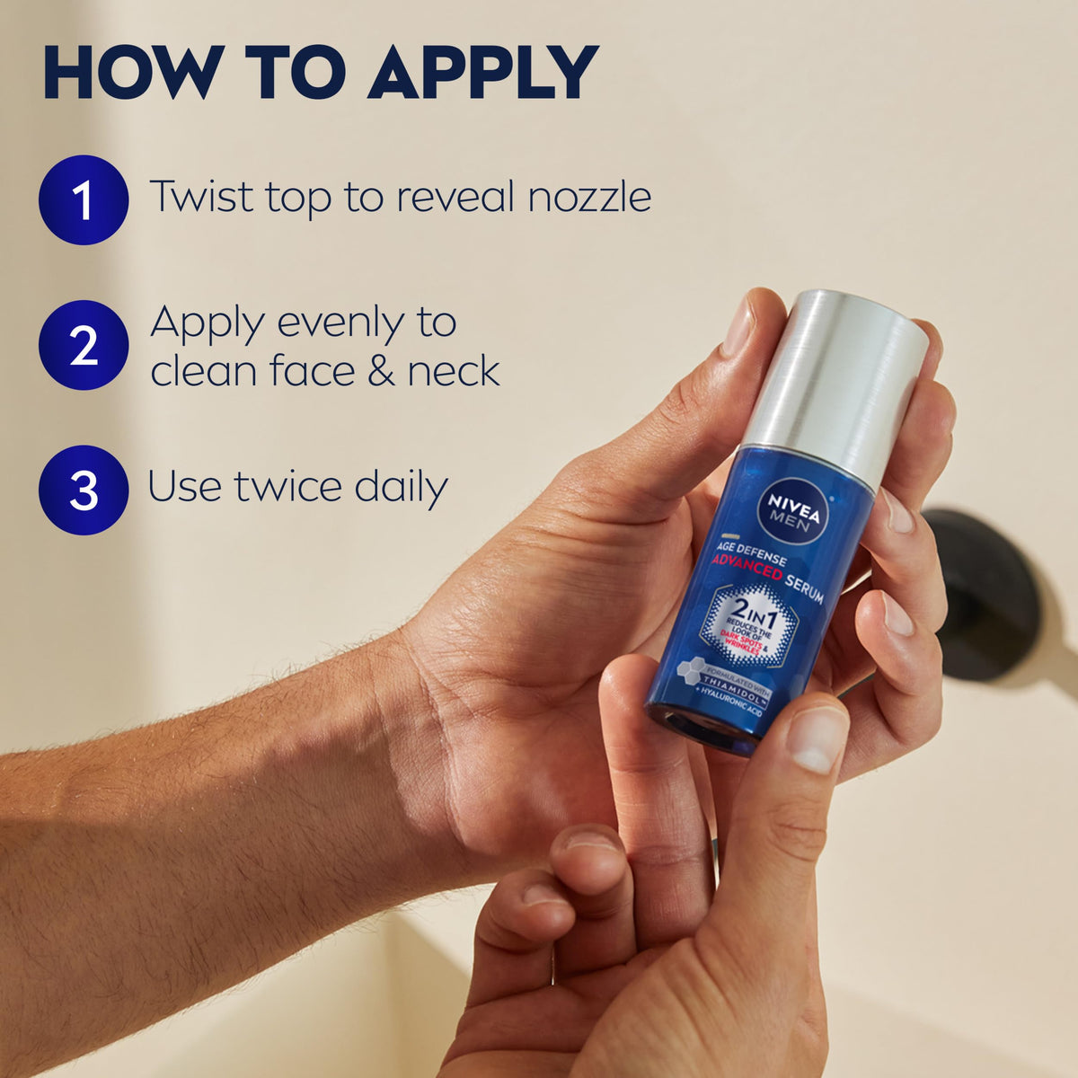 NIVEA MEN applied during morning routine for hydrated, non-greasy skin