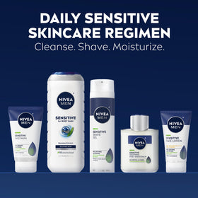 NIVEA MEN body wash bottle label highlighting bamboo extract and almond oil benefits