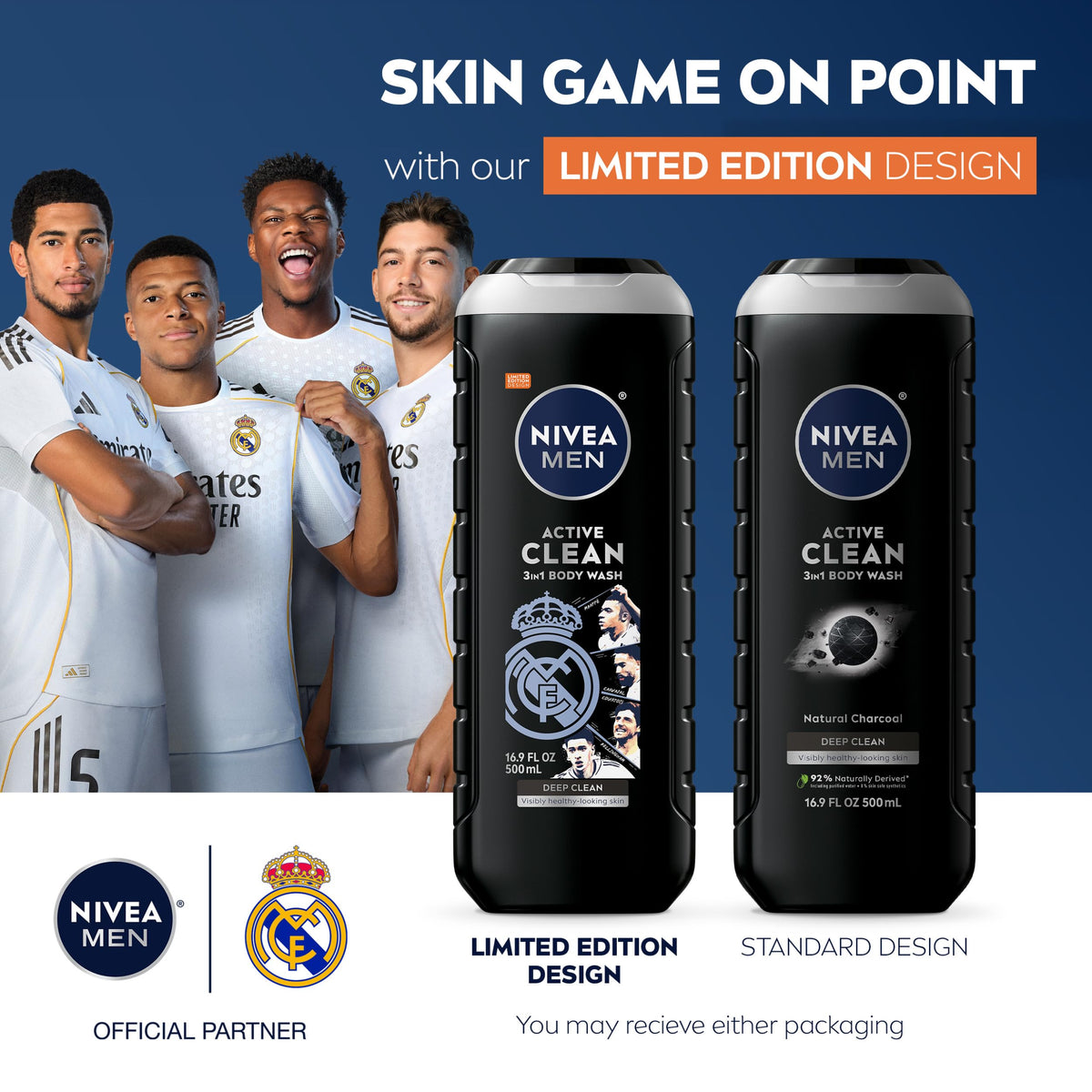 NIVEA MEN close-up of charcoal-enriched gel demonstrating deep-cleaning action