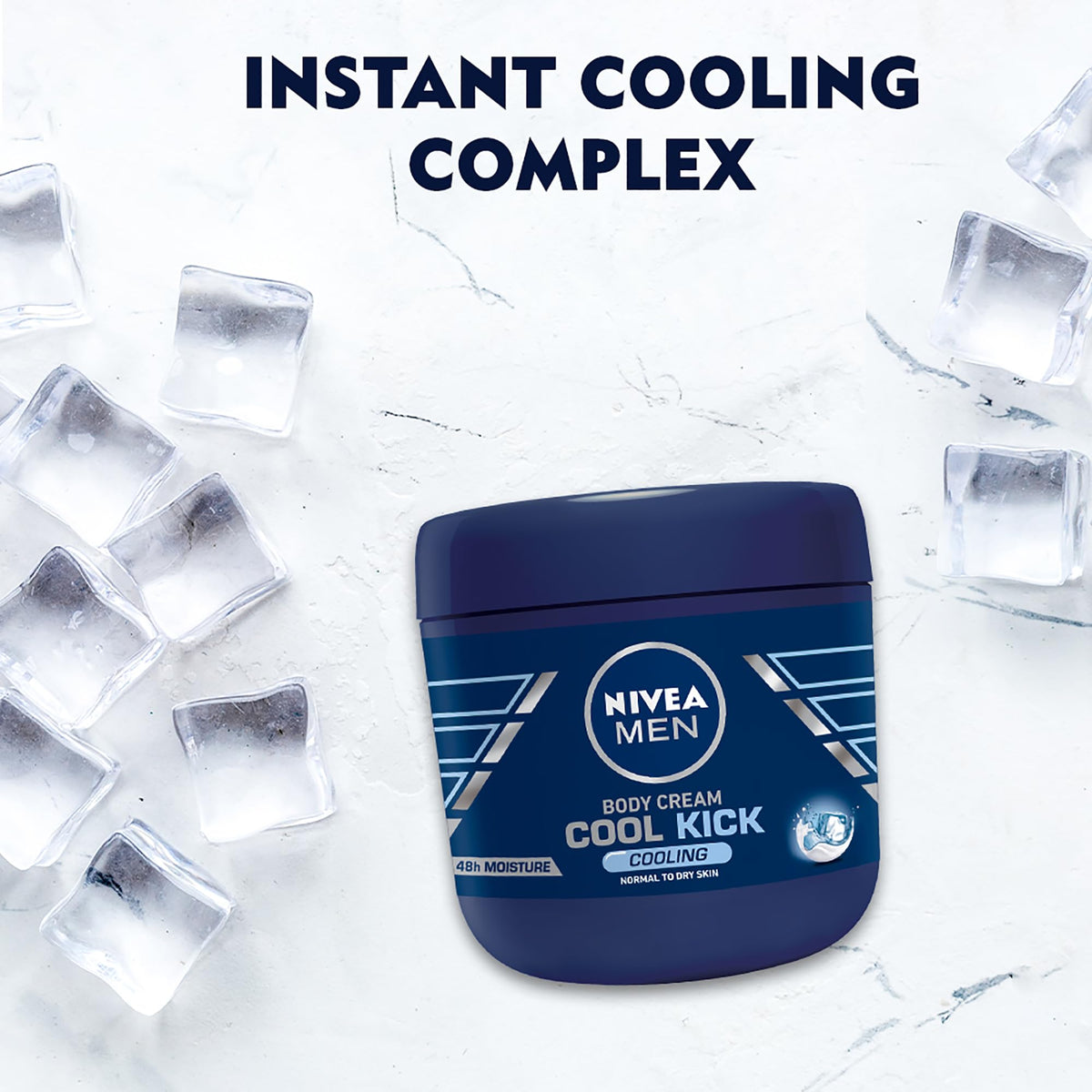 NIVEA men cream on hand application showing instant cooling effect