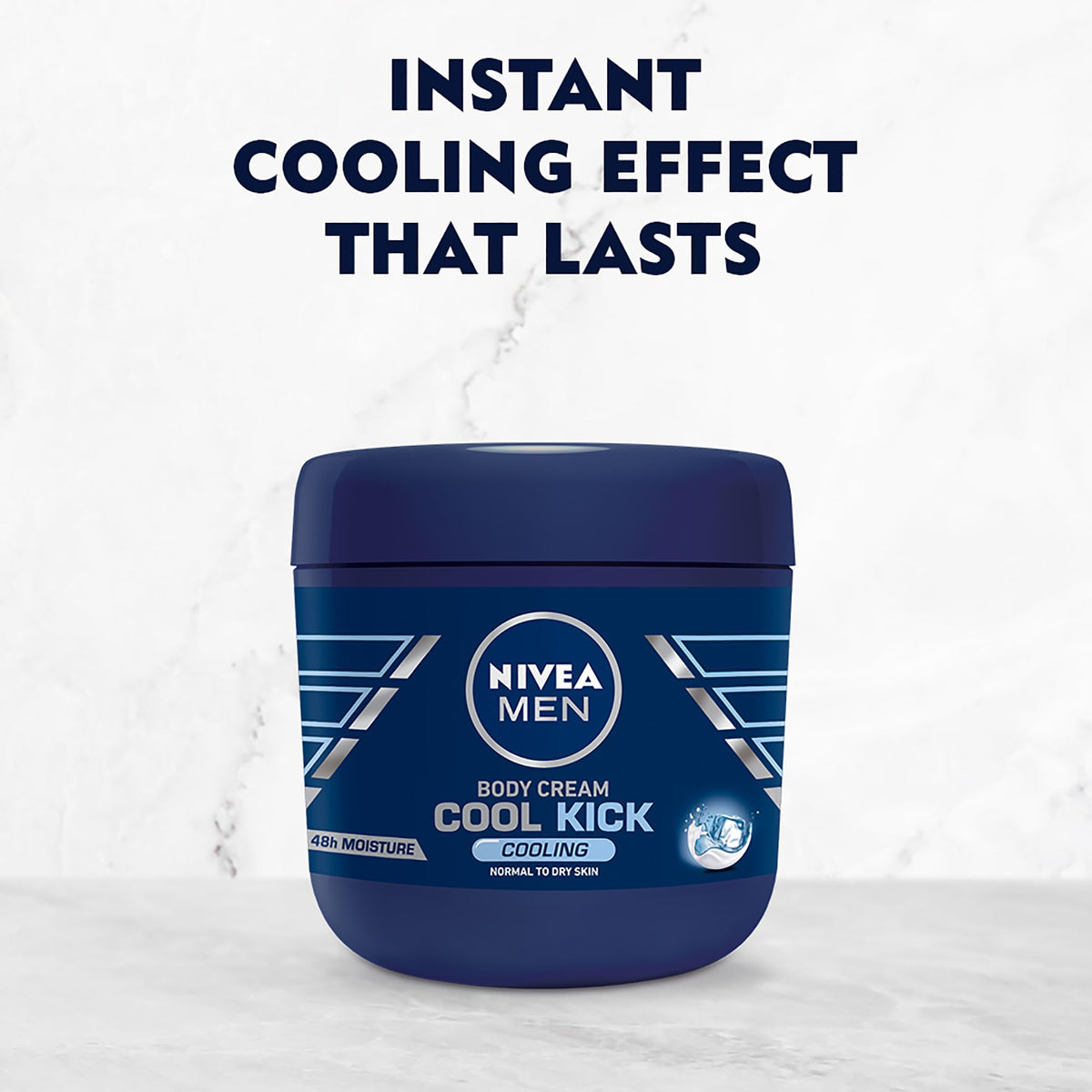 NIVEA men open cap and cream texture highlighting quick absorption benefit