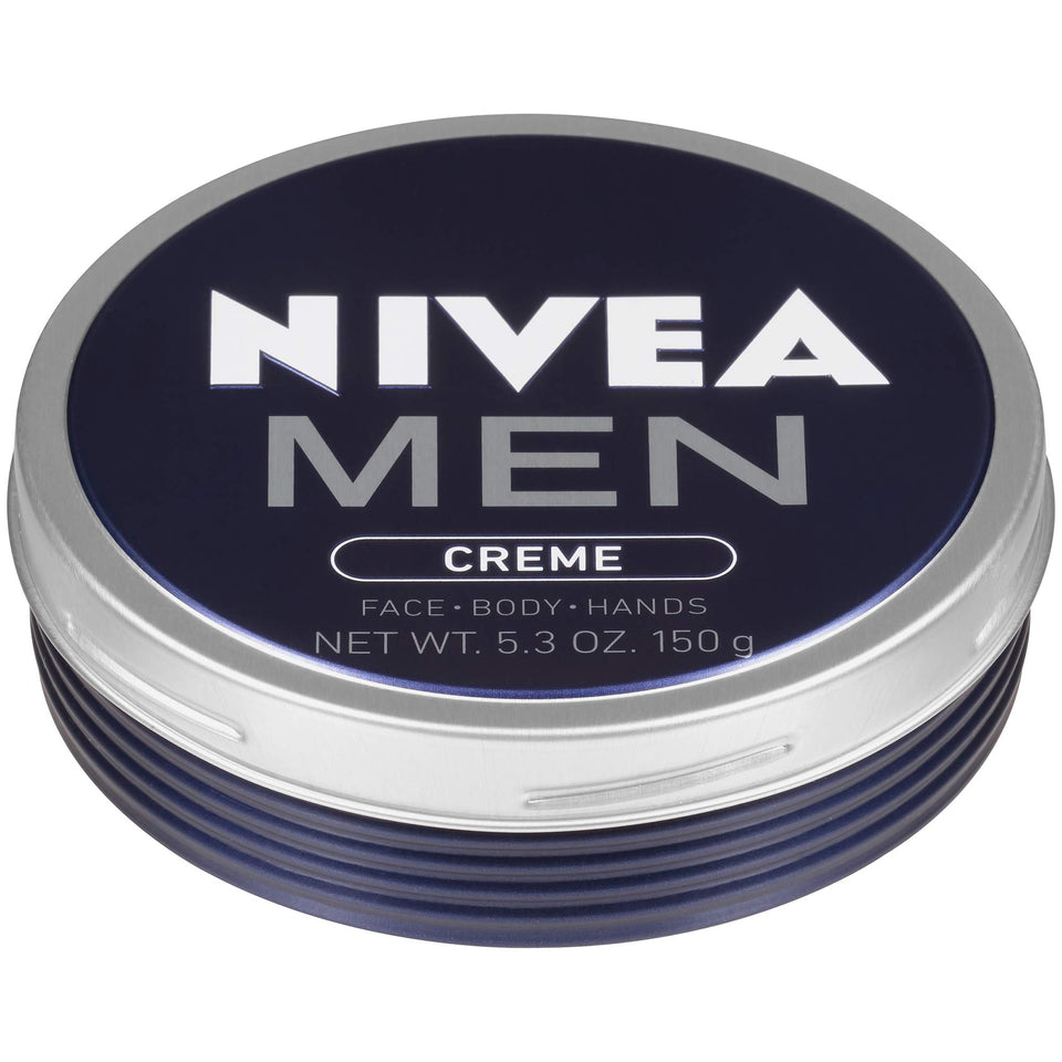NIVEA MEN front tin showing label and compact design for easy carry