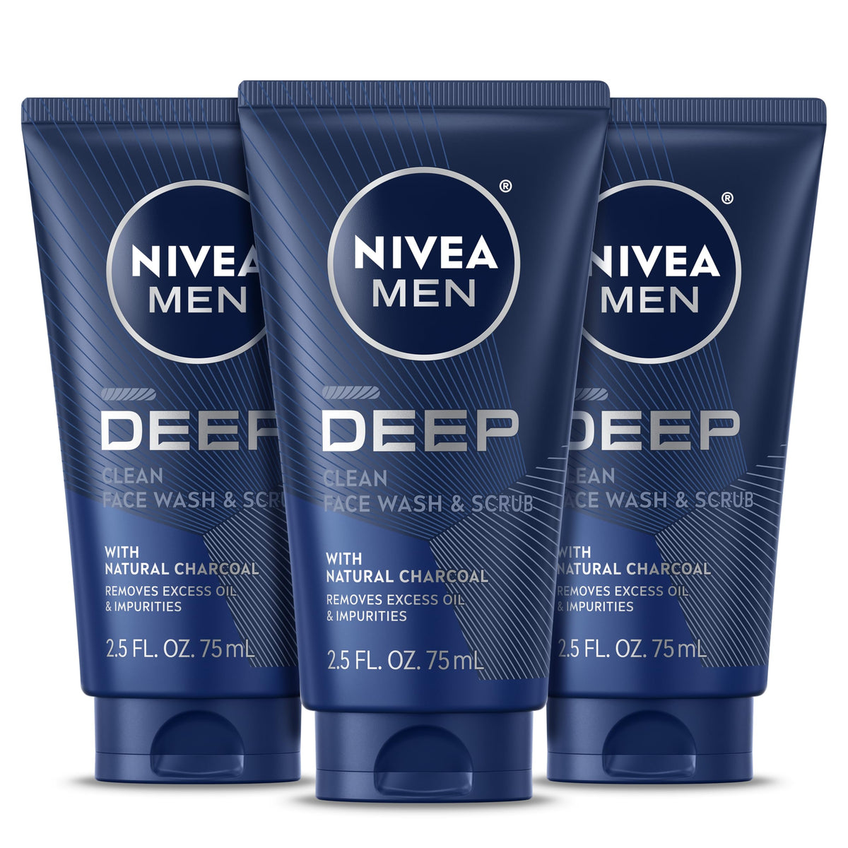 NIVEA MEN front tube showing branding and product name, clear identification benefit