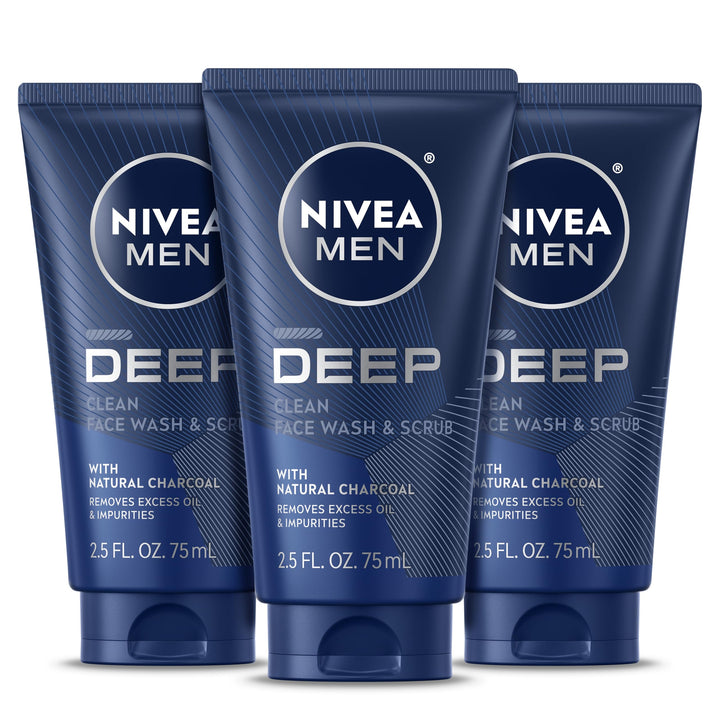 NIVEA MEN front tube showing branding and product name, clear identification benefit