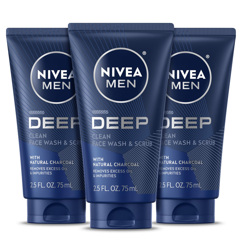 NIVEA MEN front tube showing branding and product name, clear identification benefit