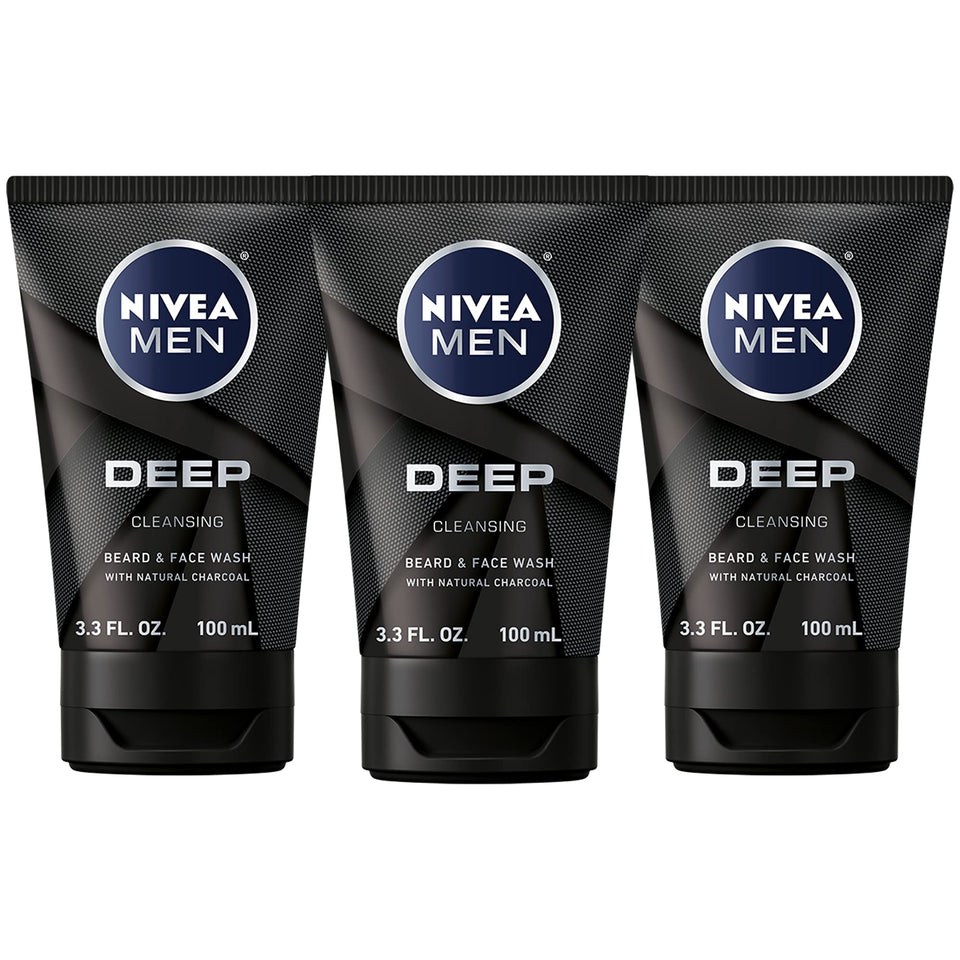 NIVEA MEN front packaging showing three tubes and product benefits