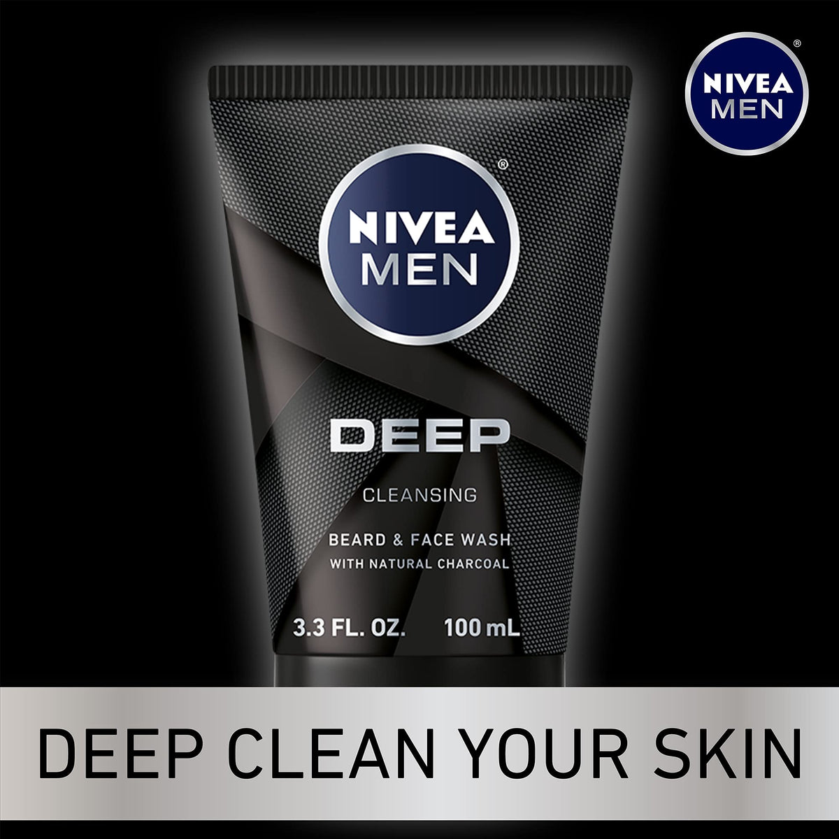 NIVEA MEN model washing beard demonstrating effective cleansing
