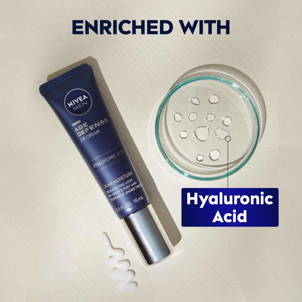 NIVEA MEN application on fingertip demonstrating small amount use and easy spreading
