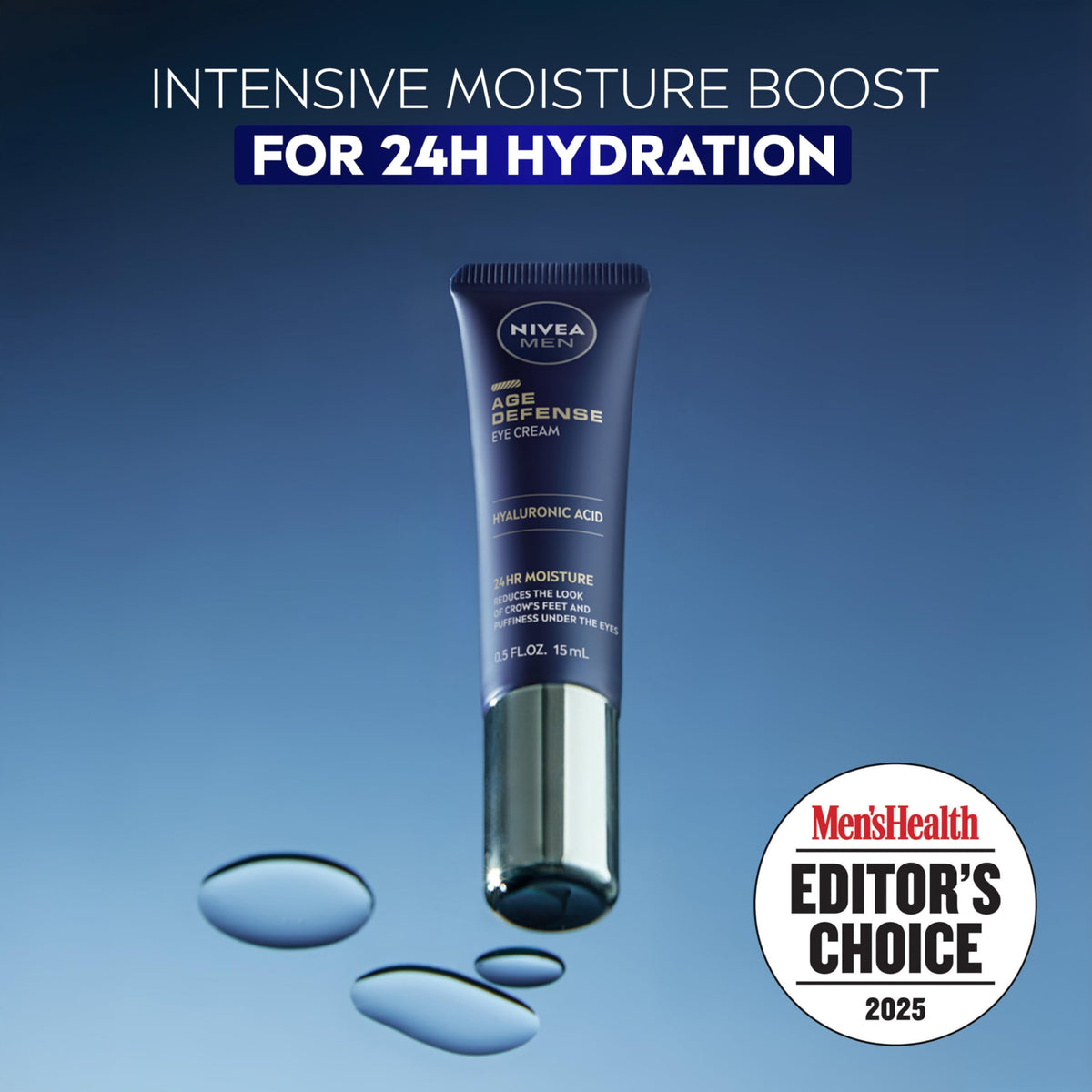 NIVEA MEN tube cap detail highlighting secure closure and easy dispensing benefit