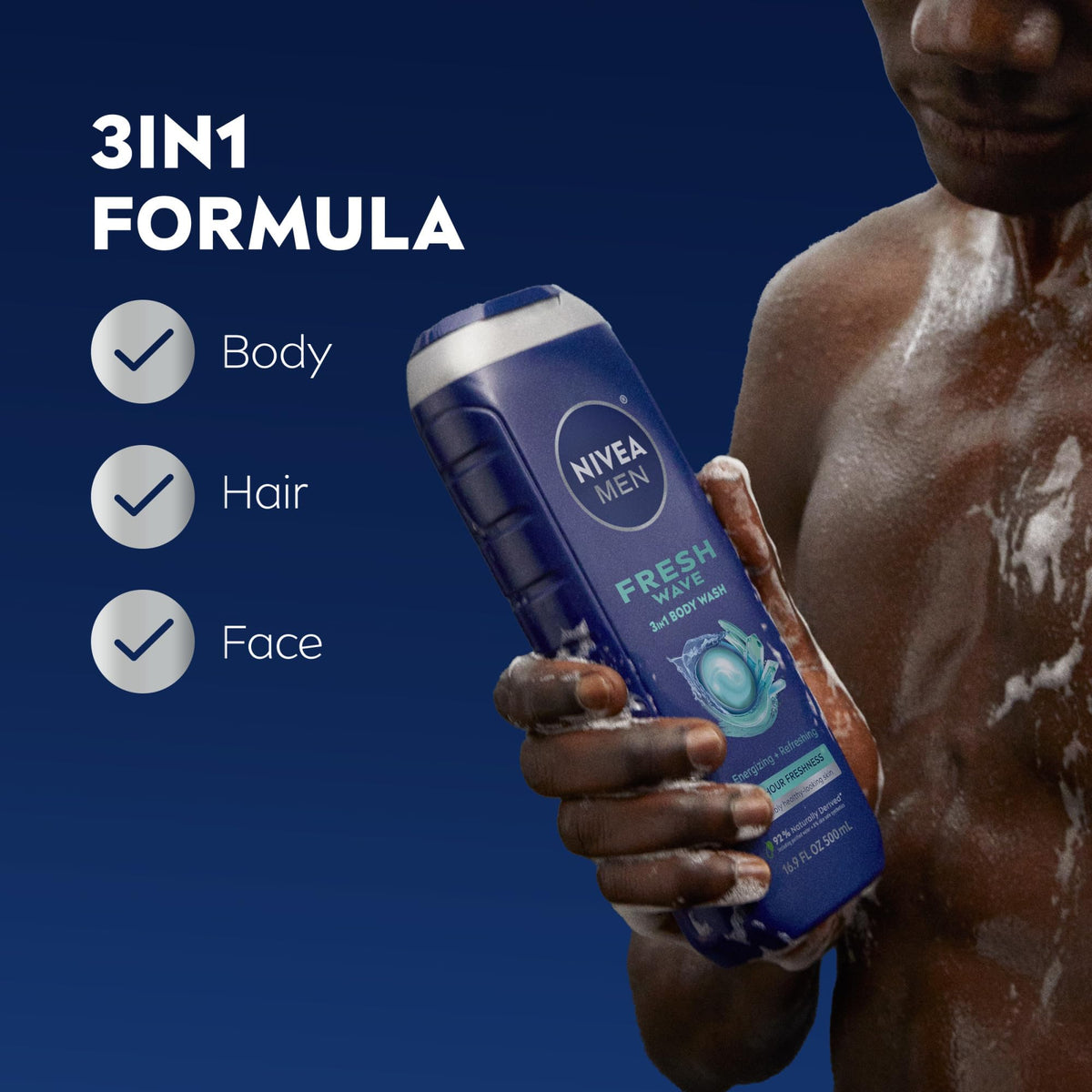NIVEA MEN back label close-up highlighting ingredient panel and transparency