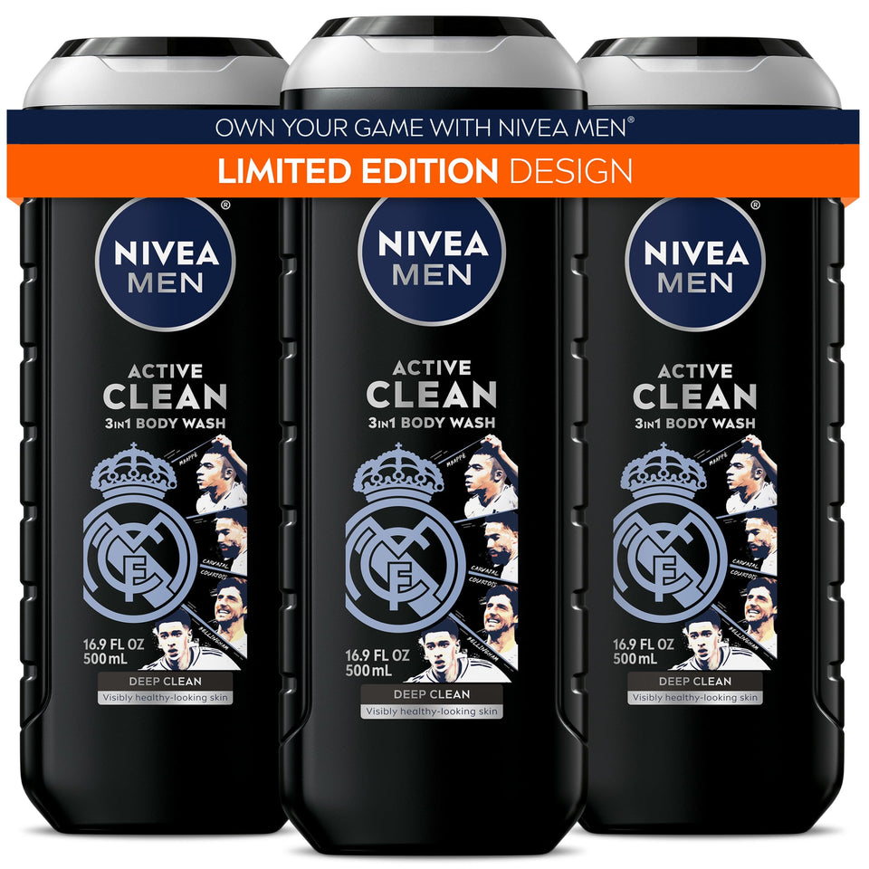 NIVEA MEN front packaging with Real Madrid design showing limited edition appeal