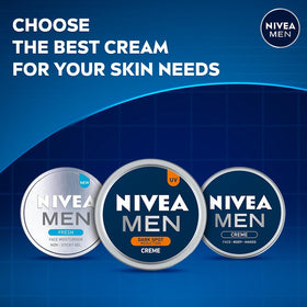 NIVEA MEN used on hands and forearm illustrating all-in-one body hydration benefit
