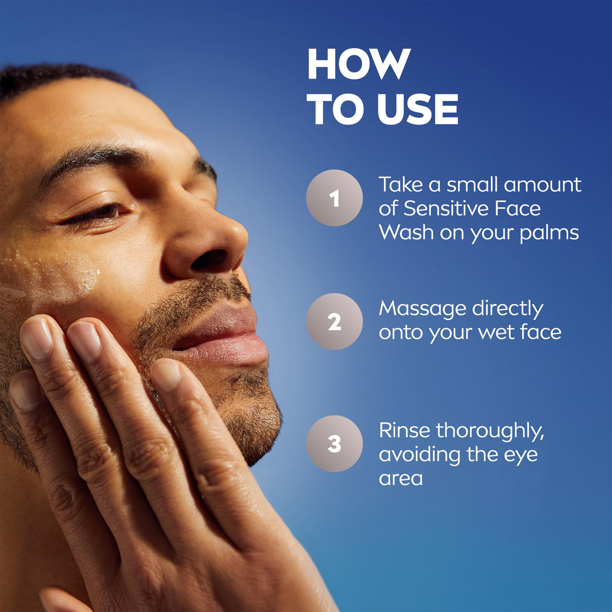 NIVEA MEN chamomile and vitamin E ingredient focus signifying soothing benefits