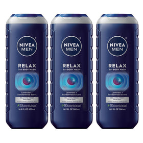 NIVEA MEN front bottle showing scent and 3-in-1 benefits