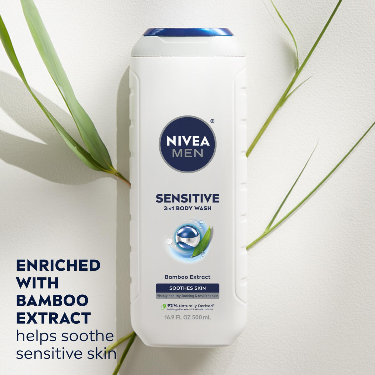 NIVEA MEN bottle cap and pour stream illustrating easy dispensing