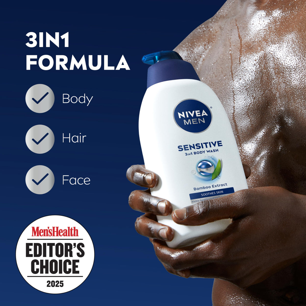 NIVEA MEN pump dispensing gel to show texture and easy application for sensitive skin