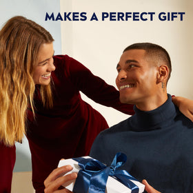 NIVEA MEN set styled on bathroom counter for an organized grooming routine