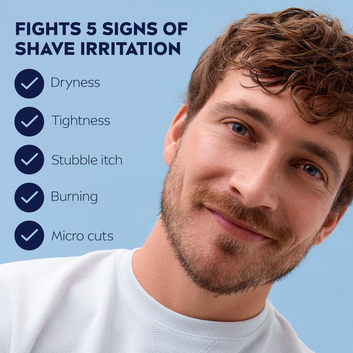 NIVEA MEN shave gel aerosol can demonstrating smooth razor glide and protection