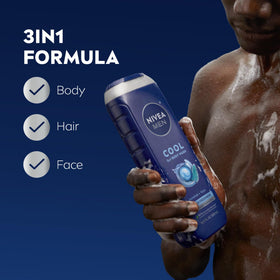 NIVEA MEN in-shower use demonstrating easy 3-in-1 application