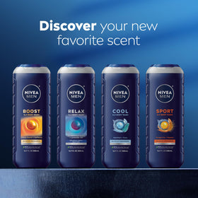 Recycled plastic bottle detail of NIVEA MEN highlighting sustainable packaging benefit