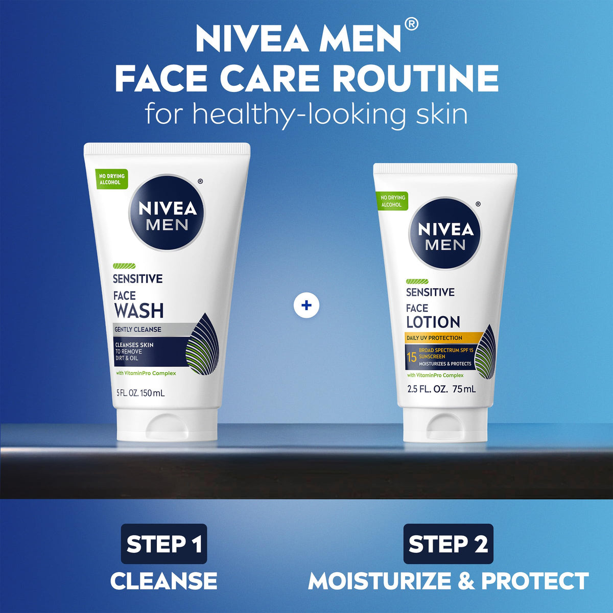 NIVEA MEN tube inside toiletry bag emphasizing travel-friendly packaging