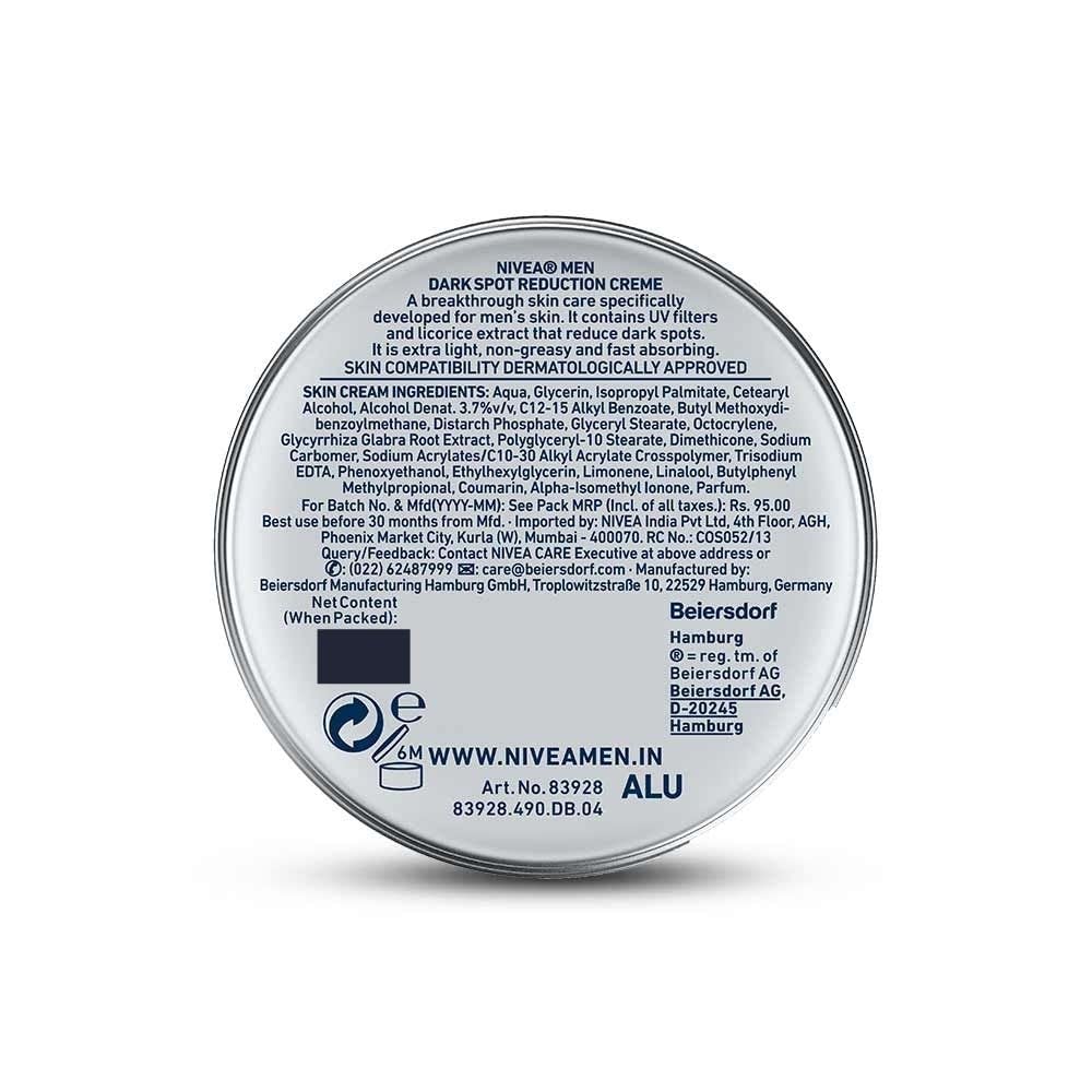 NIVEA MEN tube label detail highlighting licorice extract and UV filters benefit