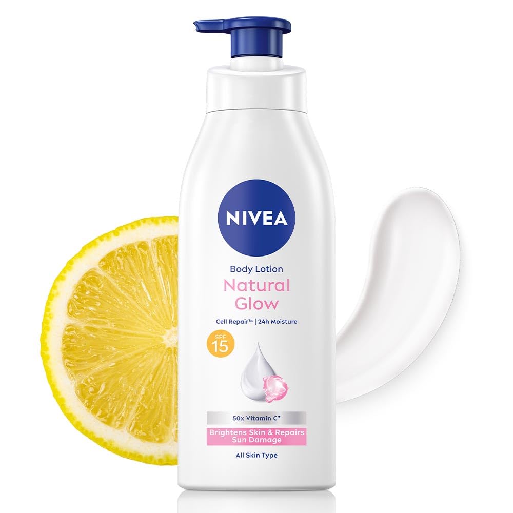 NIVEA bottle front label showing product name and SPF 15 benefit
