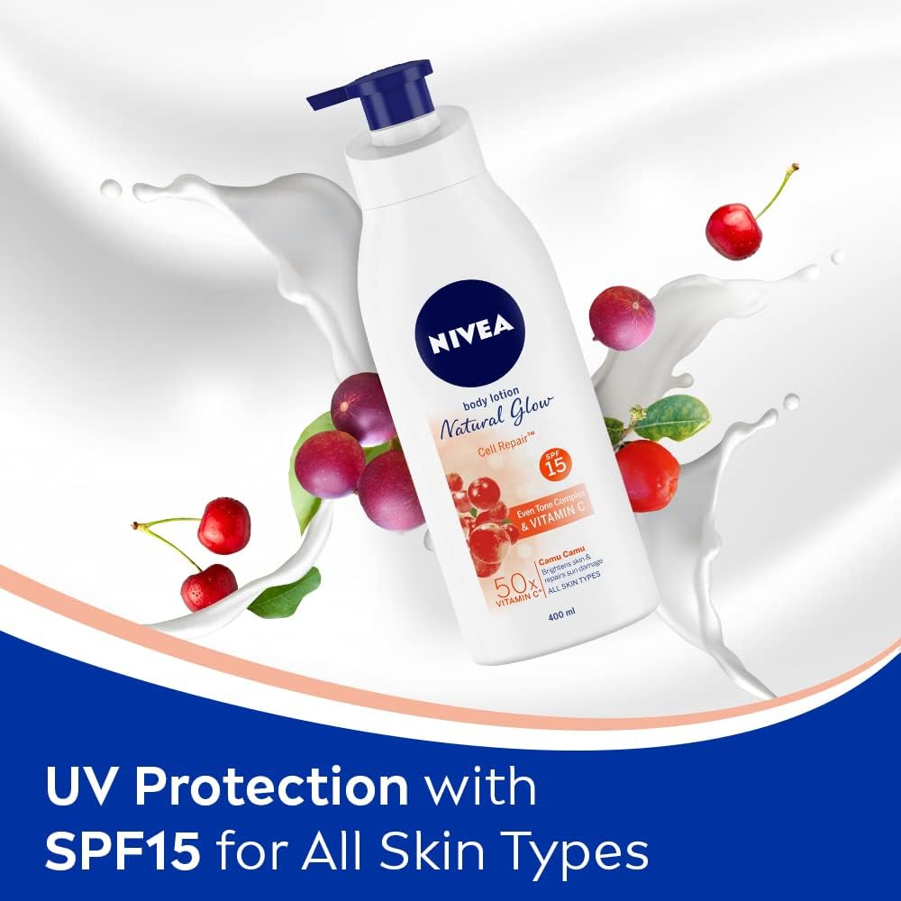 NIVEA pump and cap detail highlighting easy dispensing and controlled application