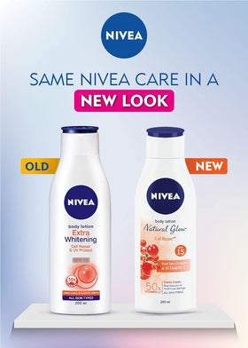 NIVEA bottle held in hand for scale showing 400ml size and everyday portability