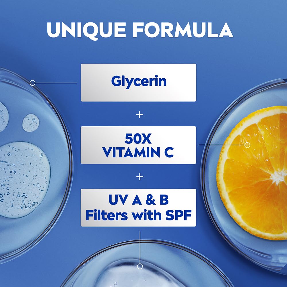 NIVEA lotion texture close-up showing lightweight absorbent formula