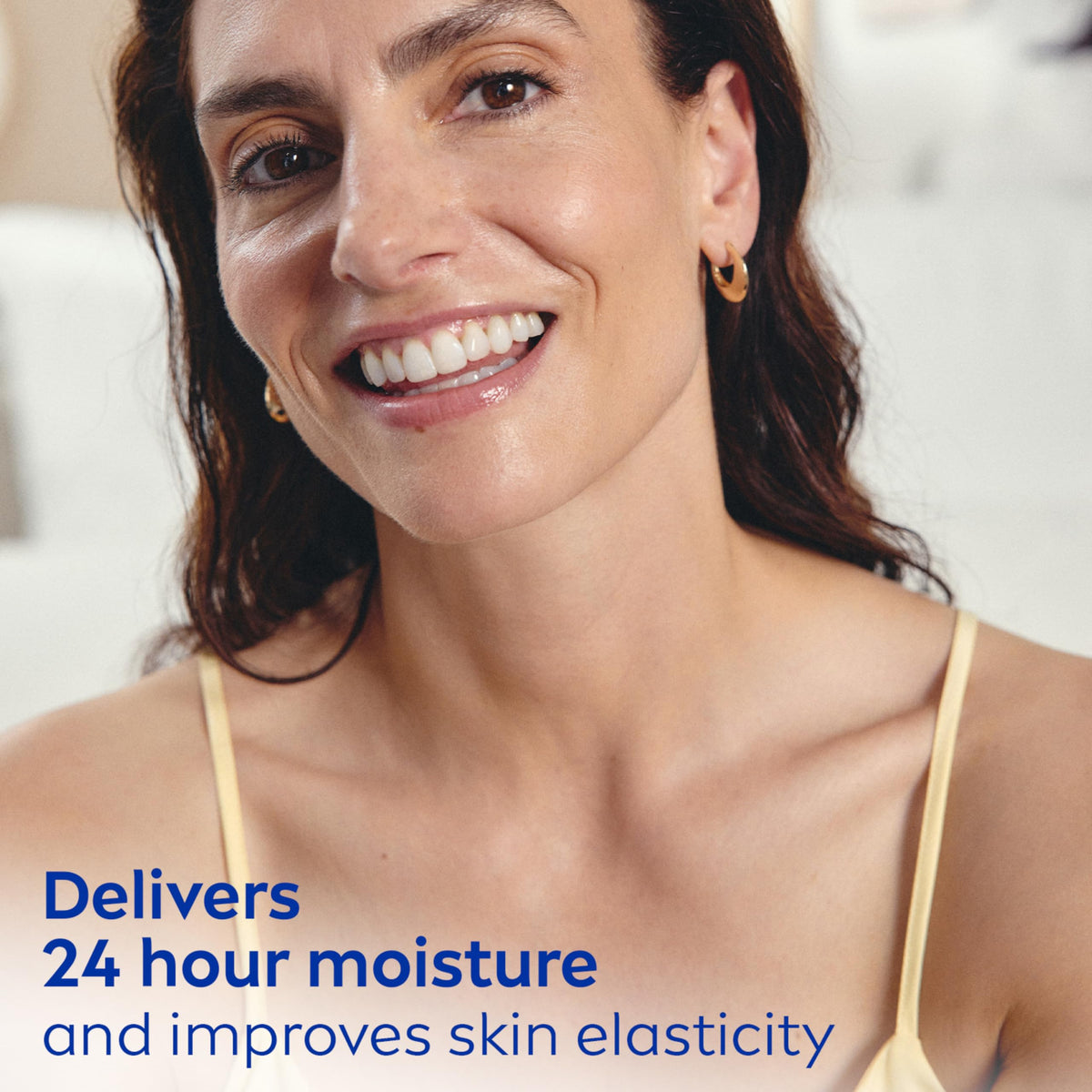 NIVEA applied to décolletage showing improved skin appearance benefit