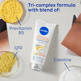 NIVEA applied to neck demonstrating targeted firming and hydration