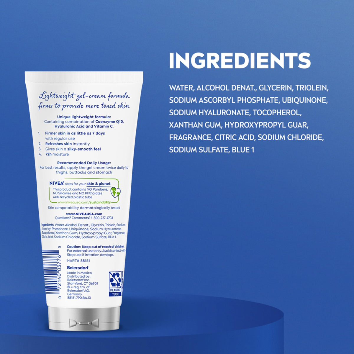 NIVEA open cap dispensing gel-cream showing easy application and texture