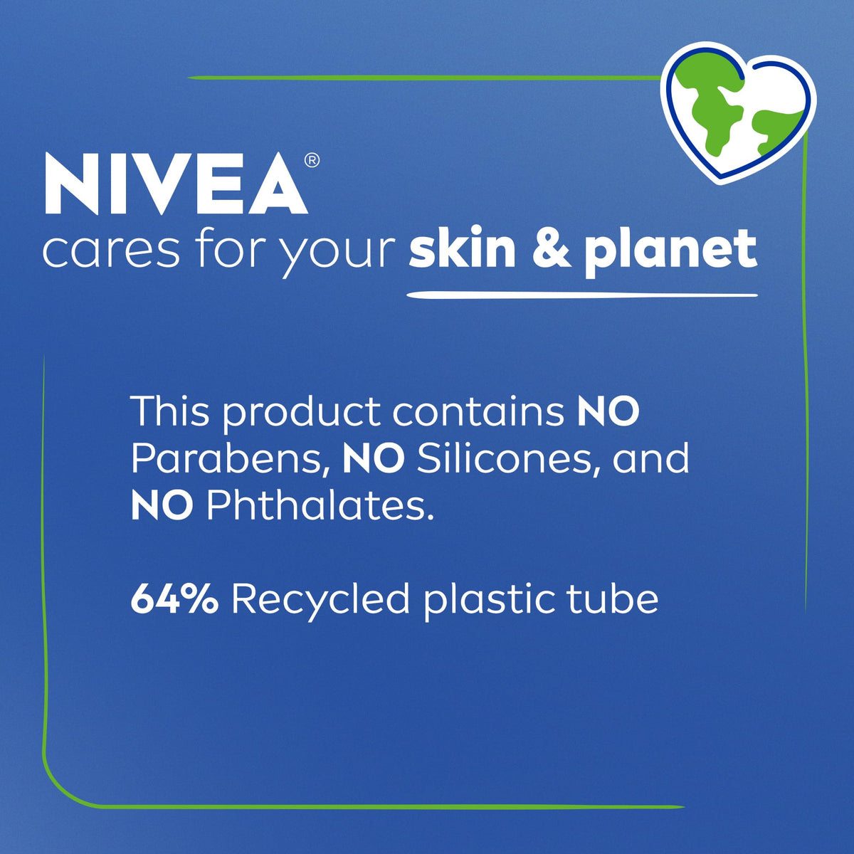 NIVEA recycled plastic tube packaging highlighting eco-conscious materials benefit