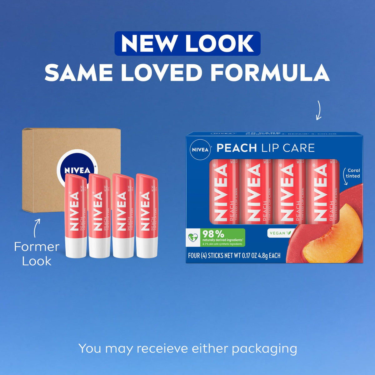 NIVEA stick extended closeup showing smooth balm texture and easy glide