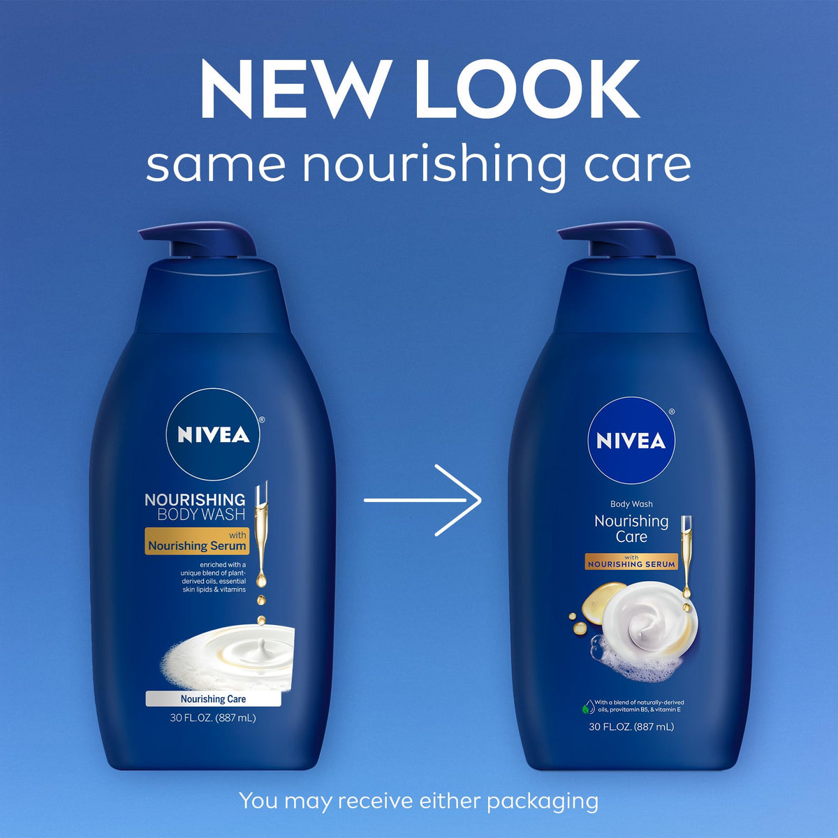 NIVEA pump and cap detail for easy dispensing and controlled use